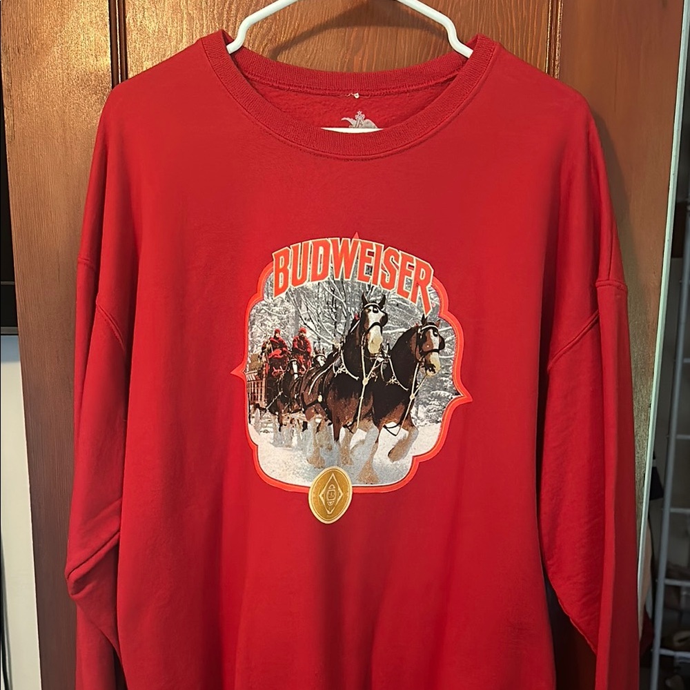 Budweiser Clydesdale Red Crew Neck